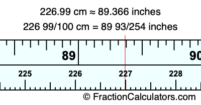 226.99 cm in inches