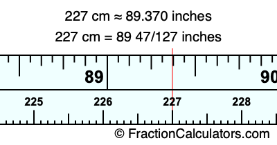 227 cm in inches