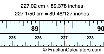 227.02 cm in inches
