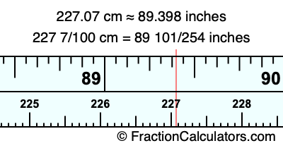 227.07 cm in inches