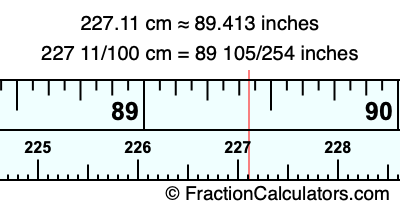 227.11 cm in inches