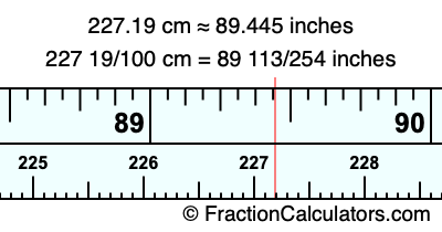 227.19 cm in inches