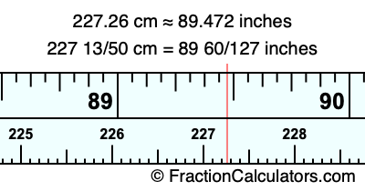 227.26 cm in inches