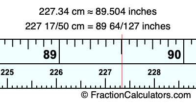 227.34 cm in inches