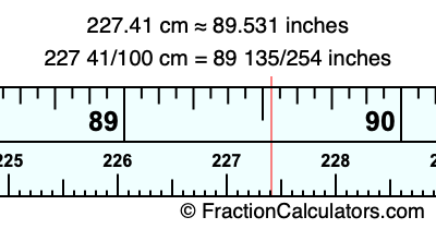 227.41 cm in inches