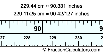 229.44 cm in inches