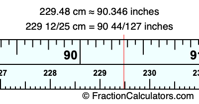 229.48 cm in inches