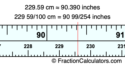 229.59 cm in inches