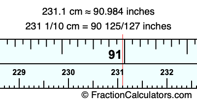 231.1 cm in inches