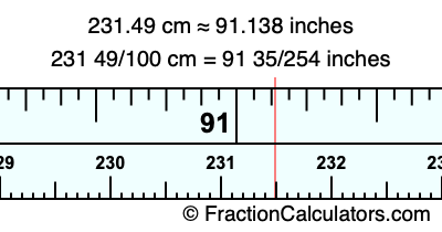231.49 cm in inches