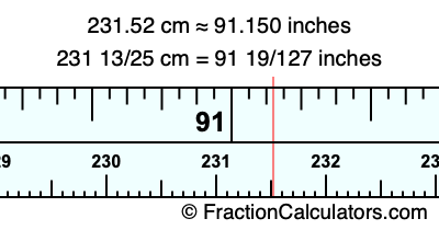 231.52 cm in inches