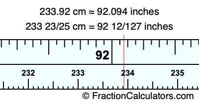 233.92 cm in inches