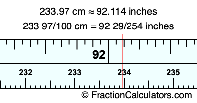 233.97 cm in inches
