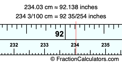 234.03 cm in inches