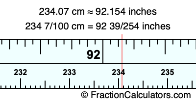 234.07 cm in inches