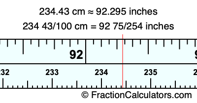 234.43 cm in inches