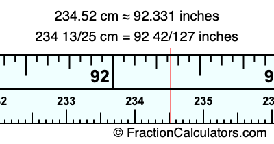 234.52 cm in inches