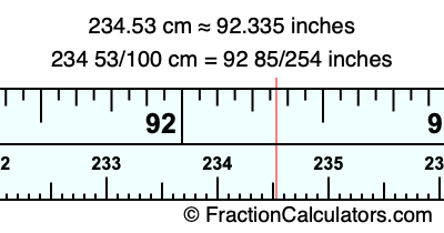 234.53 cm in inches