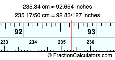 235.34 cm in inches