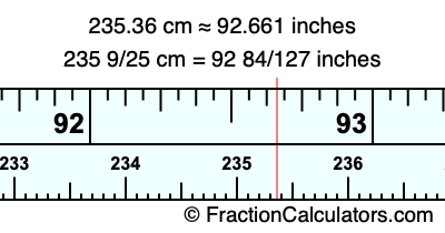 235.36 cm in inches