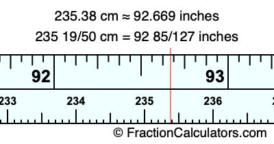 235.38 cm in inches