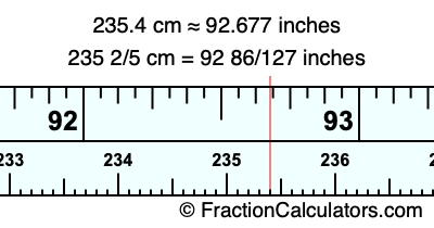 235.4 cm in inches