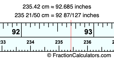 235.42 cm in inches