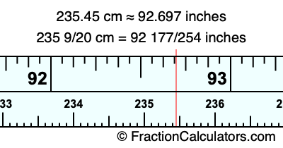 235.45 cm in inches