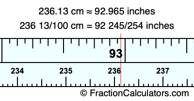 236.13 cm in inches