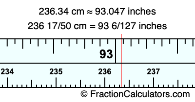 236.34 cm in inches