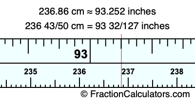 236.86 cm in inches