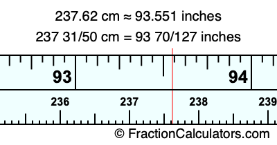 237.62 cm in inches