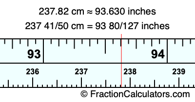 237.82 cm in inches