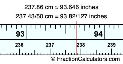 237.86 cm in inches