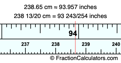238.65 cm in inches