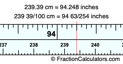 239.39 cm in inches