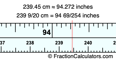 239.45 cm in inches