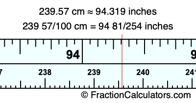 239.57 cm in inches