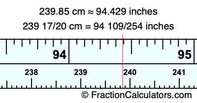 239.85 cm in inches