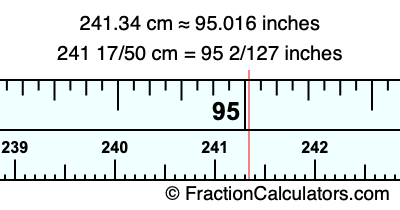 241.34 cm in inches