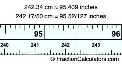242.34 cm in inches