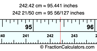 242.42 cm in inches