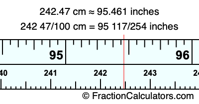 242.47 cm in inches