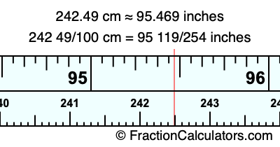 242.49 cm in inches