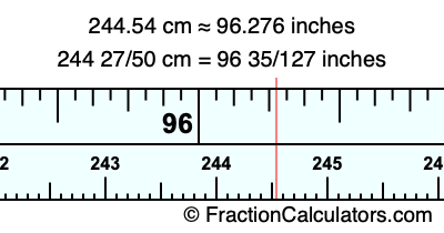 244.54 cm in inches
