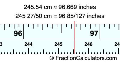 245.54 cm in inches