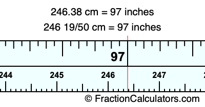 246.38 cm in inches