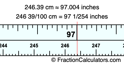 246.39 cm in inches