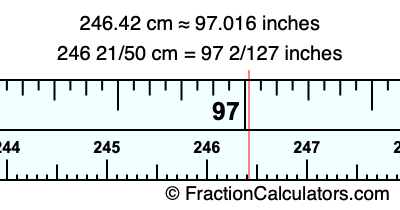 246.42 cm in inches