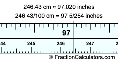 246.43 cm in inches